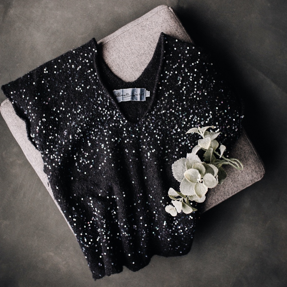 Cropped Sequined Sweater